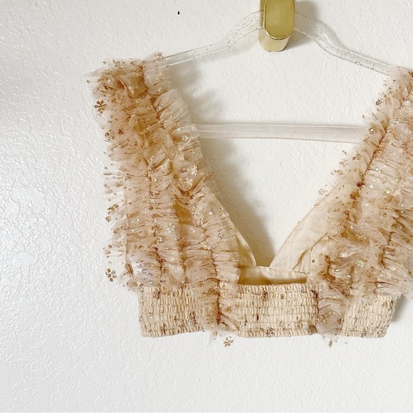 New Free People One Sosha Party crop Top in Gold - Picture 11 of 16